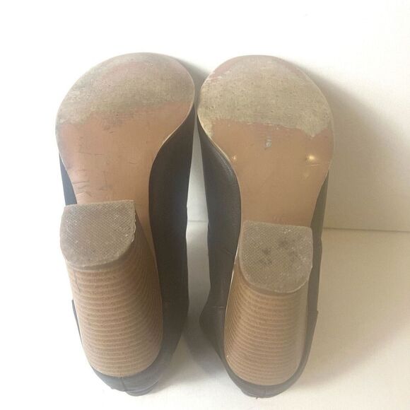 Steve Madden Womens Booties Ankle Black Faux Leather Size 9.5M High Heel Lace Up - Picture 11 of 11